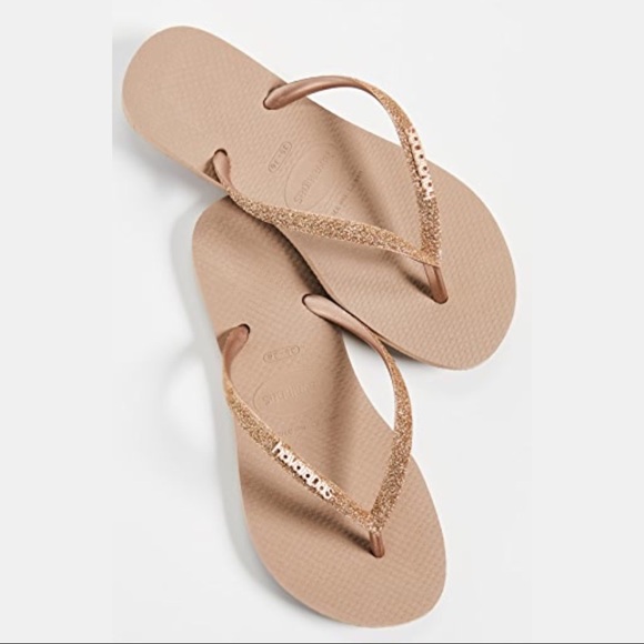 Havaianas | Shoes | Havaianas Rose Gold Glitter Flip Flops Sandals | Poshmark